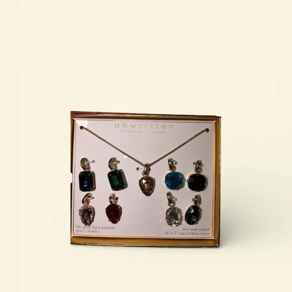 Unwritten Jewel-Toned Heart Necklace Set​ - Picture 3 of 4